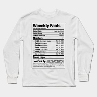 Weekly Kpop Nutritional Facts Long Sleeve T-Shirt